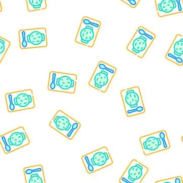 Spinach soup vector seamless pattern Stock Illustration