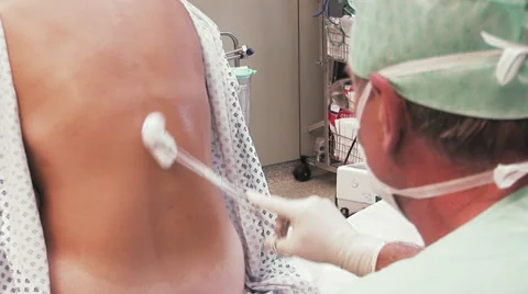 Spinal Anesthesia In Operating Theater Stock Footage 67280241