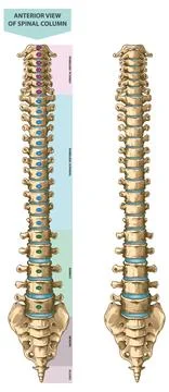Spinal column - anterior Illustrazione stock