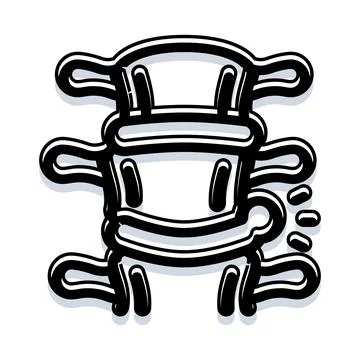 Spinal column icon with disc injury pain Stock Illustration