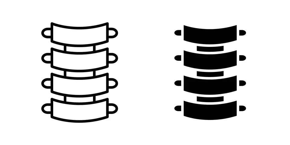 Spinal column icon vector template set in black Stock Illustration