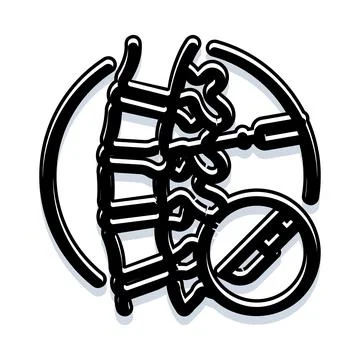 Spinal column surgery medical procedure icon Stock Illustration