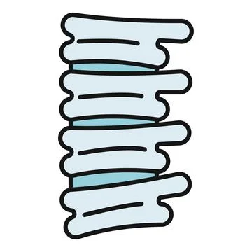 Spinal column vertebrae with intervertebral discs illustration Stock Illustration