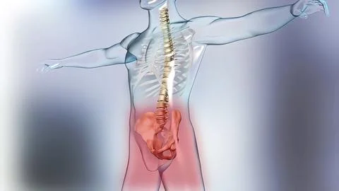 The spinal cord is a long, tube-like band of tissue Stock Illustration