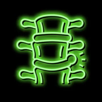 Spinal hernia disease neon glow icon illustration Stock Illustration