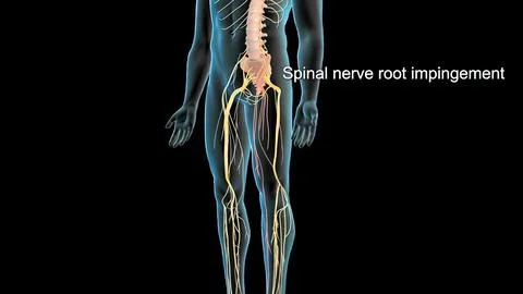 Spinal nerve root impingement - 3D illustration Illustrazione stock