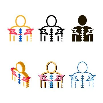 Spinal pain stylized icon vector outline Illustrazione stock