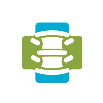 Spinal segment icon with cross Stock Illustration