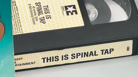 This is Spinal Tap VHS Tape Spine Label  - Oct. 16, 2024 - Bettendorf, IA Stock Footage 288907906