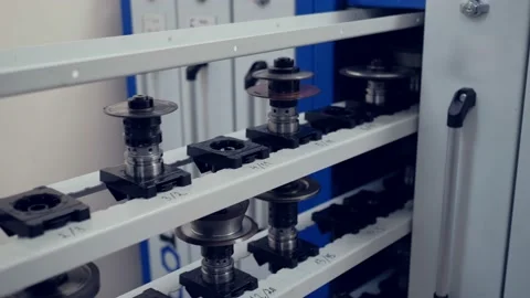 The spindle for the cnc machine. Heavy industry plant. Stock Footage 172016439