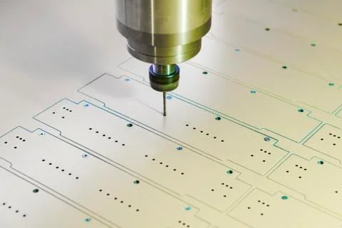 Spindle with a milling cutter inserted into the collet. cnc machine Stock Photos