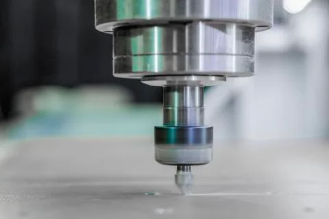 Spindle with a milling cutter inserted into the collet. cnc machine Stock Photos