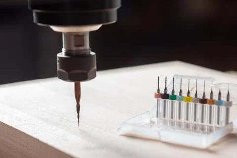 Spindle with a milling machine cnc machine Stock Photos