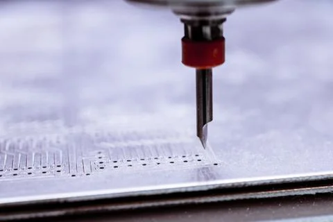 Spindle modern high-precision CNC milling machine. Stock Photos