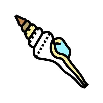 Spindle sea shell beach color icon vector illustration 스톡 일러스트