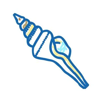 Spindle sea shell beach icon doodle illustration Illustrazione stock