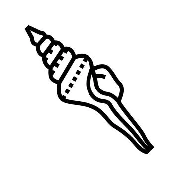 Spindle sea shell beach line icon vector illustration Illustrazione stock