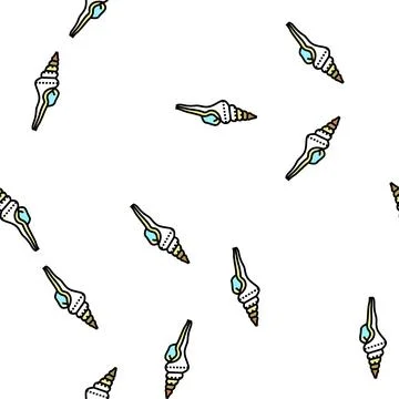Spindle sea shell beach vector seamless pattern Stock Illustration