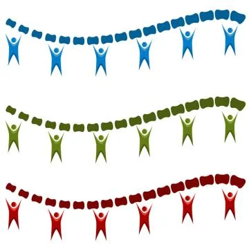 Spine Alignment Chiropractic Team Icon Set Stock Illustration