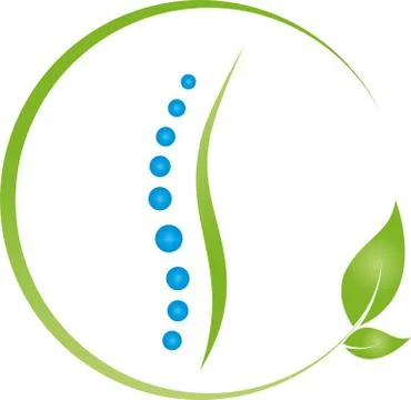 Spine and leaves, alternative practitioner, logo Stock Illustration