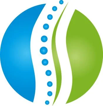 Spine and leaves, alternative practitioner, logo Stock Illustration