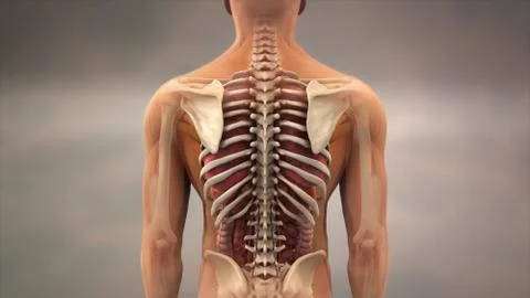 Spine and Skeleton 3D Illustration Stock Illustration