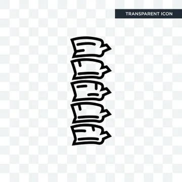 Spine Bone vector icon isolated on transparent background, Spine Bone logo de Stock Illustration