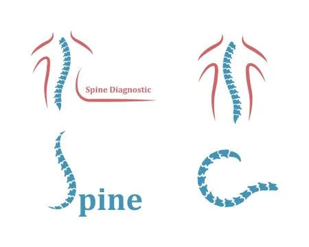 Spine diagnostics logo icon template vector illustration Stock Illustration