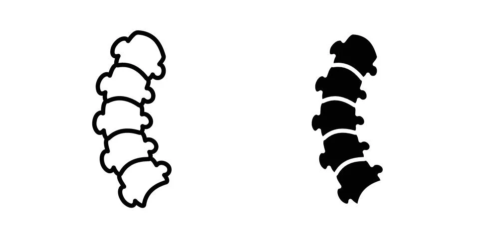 Spine icon silhouette vector set. thin line pack Stock Illustration