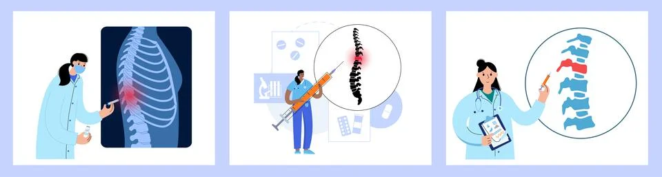 Spine injection concept Stock Illustration