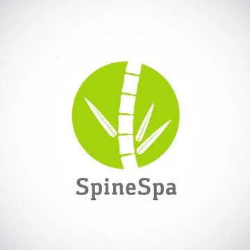 Spine Spa Abstract Vector Concept Icon or Logo Template Stock Illustration
