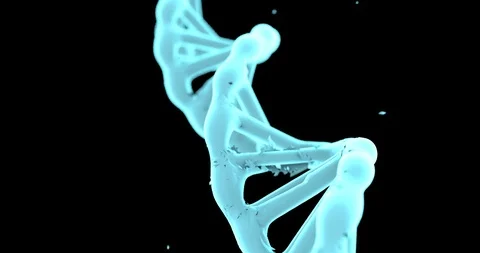 Spining DNA Microscope Vision with Alpha in 4K Version. Stock Footage 111068896