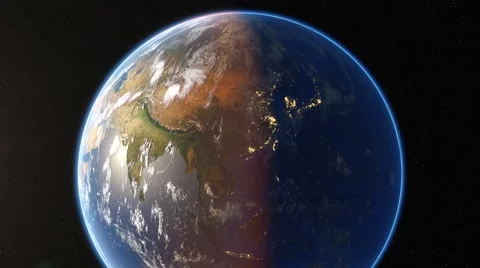 Spining Earth and zoom in Stock Footage 55935514