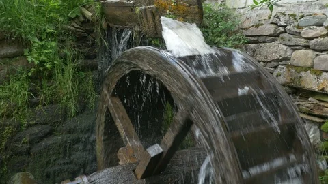 Spining Old Mill Wheel Stock-Footage 110840511