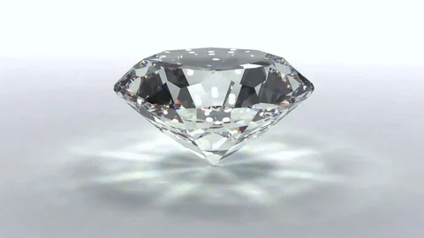Spining perfect diamond isolated on white background Stock Footage 80109799