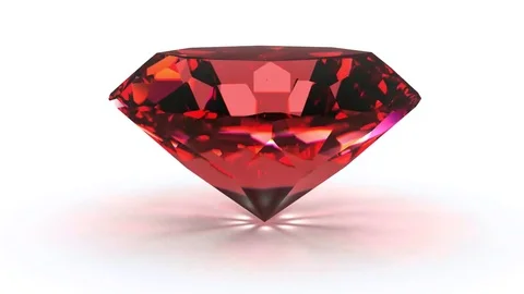 Spining perfect ruby isolated on white background Stock Footage 80109803