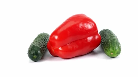 Spining vegetables on the white background 库存影片 220199822