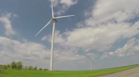 Spining wind generators Stock Footage 51671702