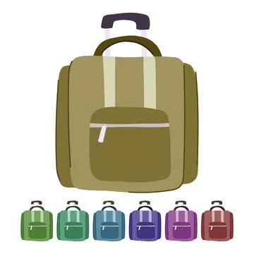 Spinner carry on bag vector cartoon graphic Stock Illustration