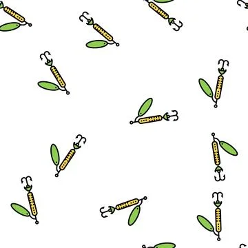 Spinner fishing accessory vector seamless pattern Stock Illustration