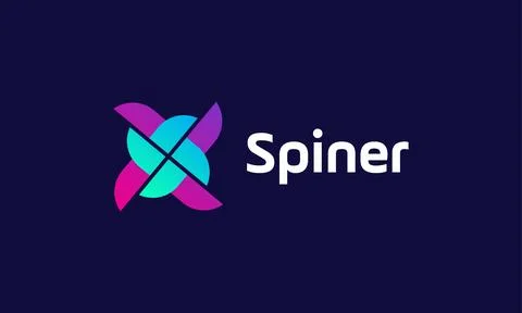Spinner logo vector minimalist design icon rotation circle spinning fun pla.. Stock Illustration