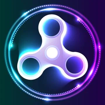 Spinner luminous abstraction in motion. Stock Illustration