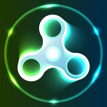 Spinner luminous abstraction in motion. Stock Illustration
