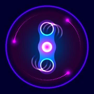 Spinner luminous abstraction in motion. Illustrazione stock