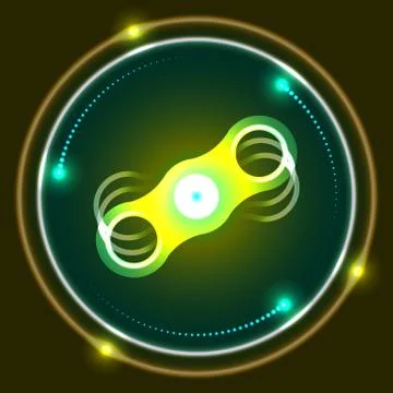 Spinner luminous abstraction in motion. Stock Illustration