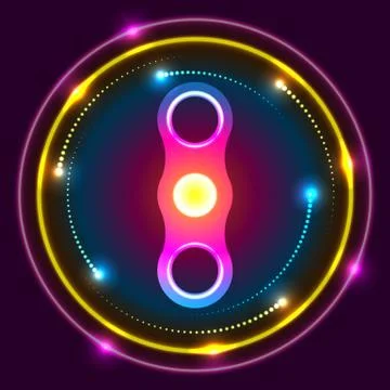 Spinner luminous abstraction in motion. Illustrazione stock