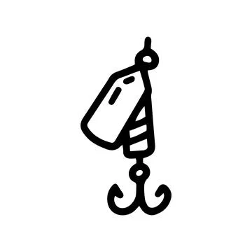 Spinner lure line vector doodle simple icon Stock Illustration