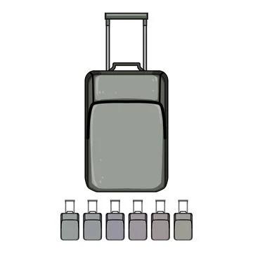 Spinner soft shell suitcase cartoon vector graphic イラスト素材