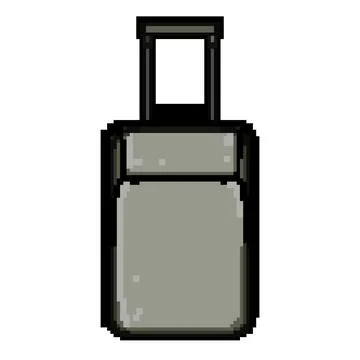 Spinner soft shell suitcase pixel art vector illustration Stock Illustration