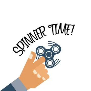 Spinner time! background with flat hand holding spinner Stock Illustration